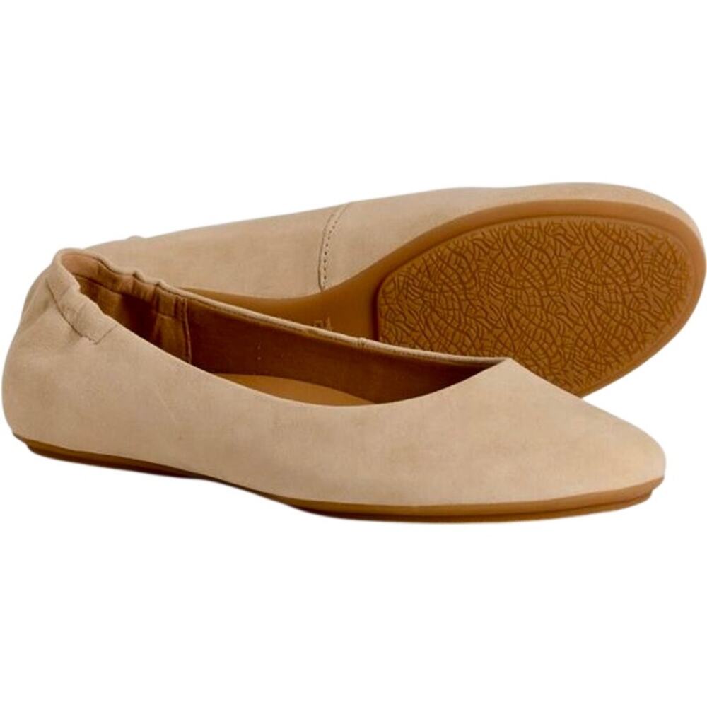 DANSKO Mollie Beige Suede Classic Ballet Flats Round Toe Slip On Minimalist